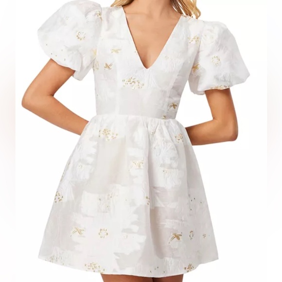 navy blue dress for baby girl Elliatt Women's Octavia Bow Back Mini Dress - White - Size S